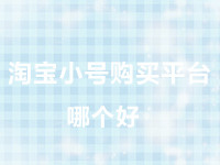 淘寶小號購買平臺