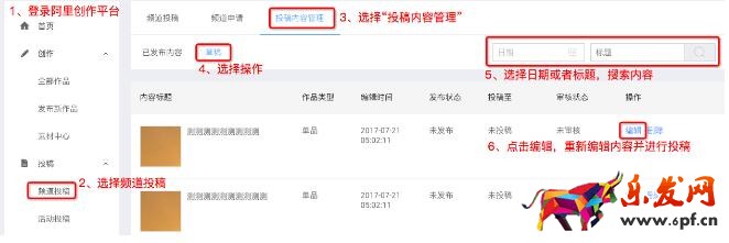 阿里創作平臺進行頻道投稿